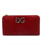 DOLCE & GABBANAドルチェ＆ガッバーナ）の古着「DGロゴラインストーンウォレット」｜レッド