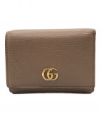 GUCCIグッチ）の古着「GGマーモント コンパクトウォレット　474746」｜ベージュ