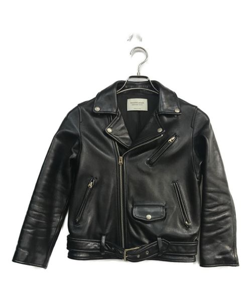 beautiful people（ビューティフルピープル）beautiful people (ビューティフルピープル) vintage leather riders jacket　1000402411 ブラック サイズ:140の古着・服飾アイテム