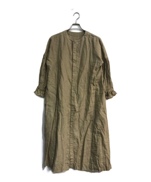 nest Robe（ネストローブ）nest Robe (ネストローブ) リネンパフスリーブ2wayワンピース　01194-1353 ベージュ サイズ:Freeの古着・服飾アイテム