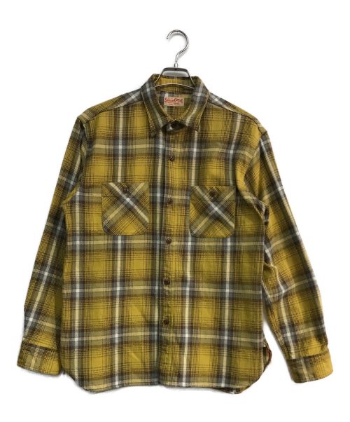 SUGAR CANE（シュガーケーン）SUGAR CANE (シュガーケーン) TWILL CHECK WORK SHIRT　SC28957 イエロー サイズ:Lの古着・服飾アイテム