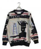 WACKO MARIA×Jean-Michel Basquiatワコマリア×ジャン ミシェル バスキア）の古着「モヘア混ニット　バスキア」｜グレー