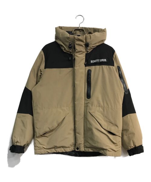 Schott（ショット）Schott (ショット) 2TONE SNORKEL DOWN PARKA　3182011 ベージュ×ブラック サイズ:Ｍの古着・服飾アイテム