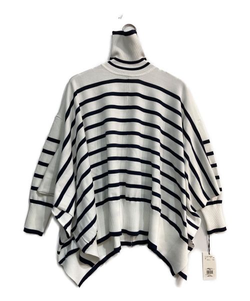 STUMBLY（スタンブリ―）STUMBLY (スタンブリ―) Deformation Turtleneck Knit　535-3270002 ホワイト×ネイビー サイズ:Free 未使用品の古着・服飾アイテム