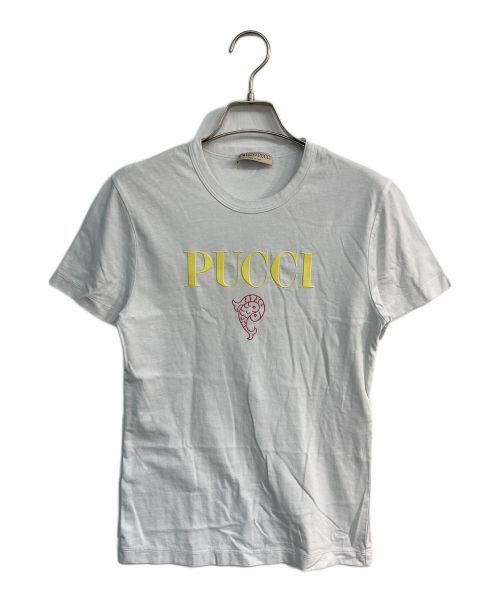 Emilio Pucci（エミリオ プッチ）Emilio Pucci (エミリオ プッチ) ロゴTシャツ 31-158-13-022292 ホワイト サイズ:XSの古着・服飾アイテム