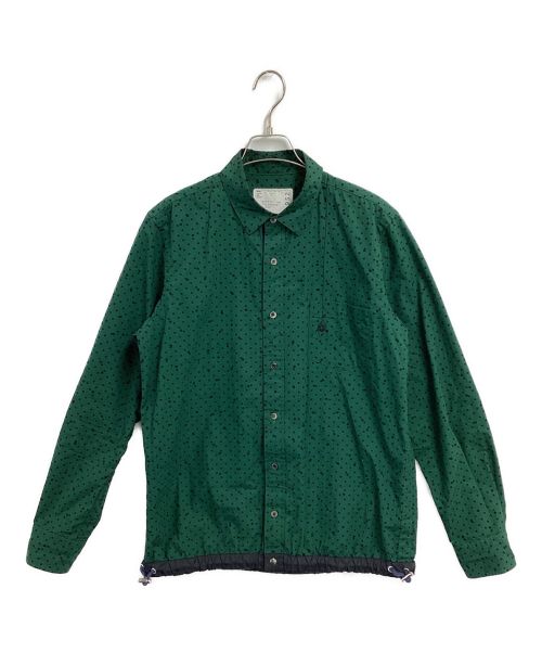 sacai（サカイ）sacai (サカイ) DRAWSTRING DOT SHIRTS グリーン サイズ:２の古着・服飾アイテム