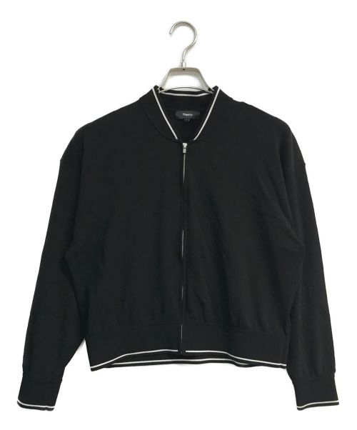 theory（セオリー）theory (セオリー) Compact Crepe Sweatshirt Bomber　01-3103708　ブラック ブラック サイズ:Ｓの古着・服飾アイテム