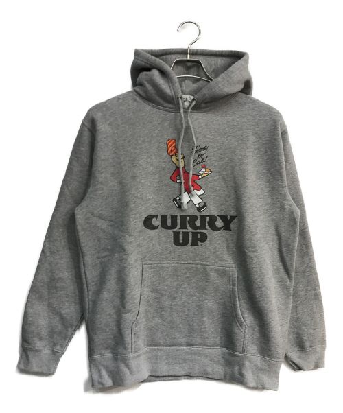 Curry Up（カリーアップ）CURRY UP (カリーアップ) グラフィック　パーカー　グレー グレー サイズ:Ｌの古着・服飾アイテム