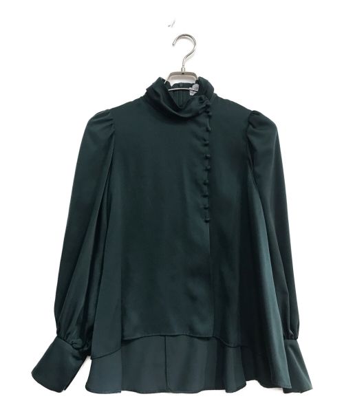 Audire（アウディーレ）Audire (アウディーレ) drape blouse　AD1ST-0801 グリーン サイズ:Ｓの古着・服飾アイテム