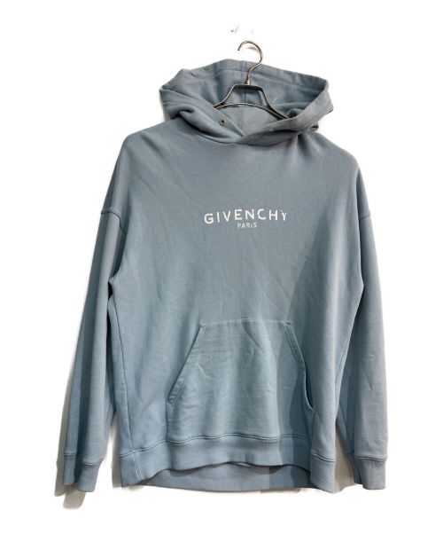 GIVENCHY（ジバンシィ）GIVENCHY (ジバンシィ) フロントロゴプルオーバーパーカー BM700R30AF ブルー サイズ:Lの古着・服飾アイテム