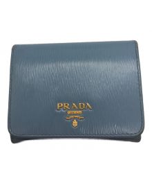 PRADA（プラダ）の古着「3つ折り財布　1MH176」｜ブルー