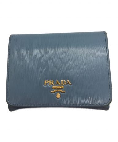 【中古・古着通販】PRADA (プラダ) 3つ折り財布 1MH176 ブルー｜ブランド・古着通販 トレファク公式【TREFAC  FASHION】スマホサイト