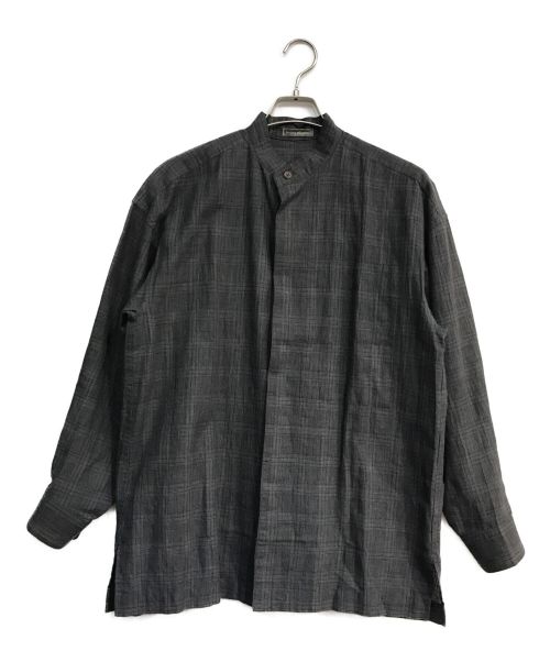 ISSEY MIYAKE（イッセイミヤケ）ISSEY MIYAKE (イッセイミヤケ) バンドカラーシャツ　LG11918　筆タグ  グレー サイズ:Mの古着・服飾アイテム