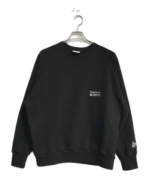 FreshService（フレッシュサービス）FreshService (フレッシュサービス) VIBTEX SWEAT CREW NECK PULLOVER ブラック サイズ:Mの古着・服飾アイテム