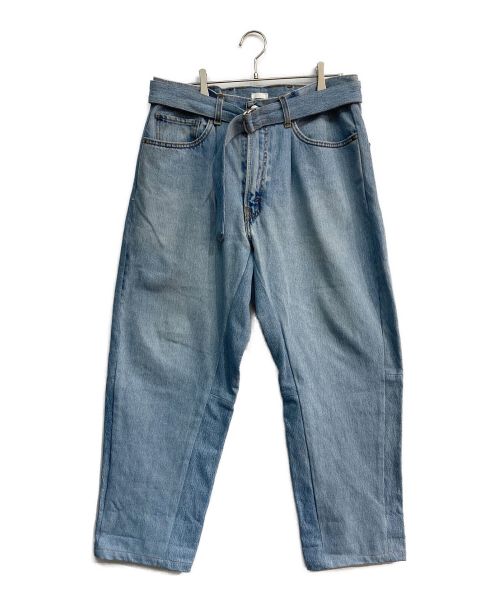 SEEALL（シーオール）SEEALL (シーオール) Reconstructed belted buggy denim　SAU21 DE601　ベルテッドバギーデニム インディゴ サイズ:3の古着・服飾アイテム