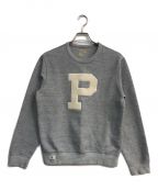 POLO RALPH LAURENポロ・ラルフローレン）の古着「PATCHED DOUBLE-KNIT CREW SWEAT」｜グレー