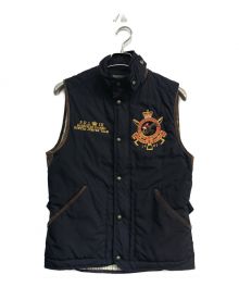 POLO RALPH LAUREN（ポロ・ラルフローレン）の古着「エンブレム中綿ベスト」｜ネイビー