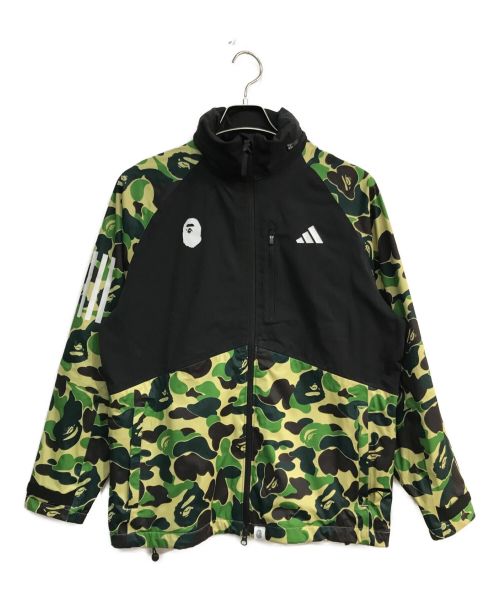 adidas GOLF（アディダスゴルフ）adidas golf (アディダスゴルフ) A BATHING APE (アベイシングエイプ) WIND RDY.ゴルフジャケット　IQ3679　23AW ブラック×カーキ サイズ:XLの古着・服飾アイテム