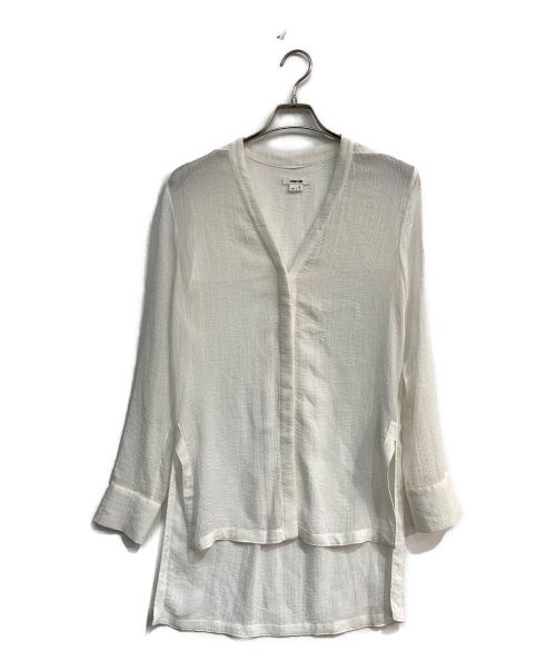 HELMUT LANG（ヘルムートラング）HELMUT LANG (ヘルムートラング) ノーカラーシアーシャツ　16-5108035 ホワイト サイズ:Sの古着・服飾アイテム