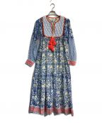 SZ Blockprints×Ron Hermanエスゼットブロックプリント×ロンハーマン）の古着「Silk Jodhpur Dress　3210300325」｜ブルー