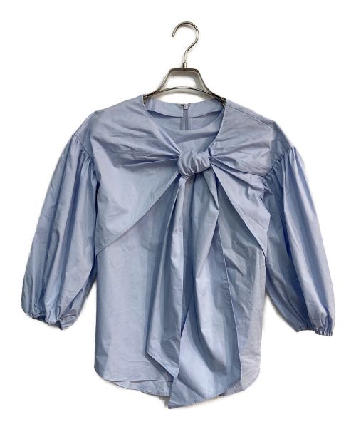 JOSE MOON（ジョゼムーン）JOSE MOON (ジョゼムーン) DECORATIVE RIBBON BLOUSE　1723210610　アシンメトリーリボンブラウス ブルー サイズ:Fの古着・服飾アイテム