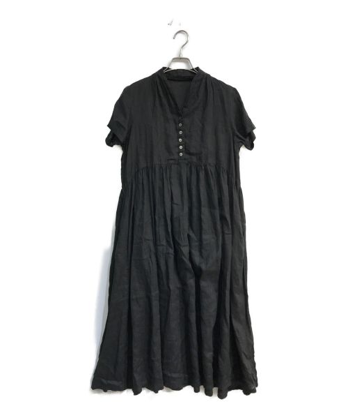 nest Robe（ネストローブ）nest Robe (ネストローブ) リネンドレープネックワンピース　01222-1224 ブラック サイズ:freeの古着・服飾アイテム