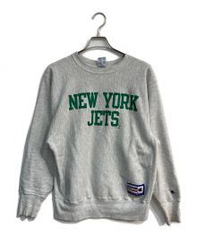 Champion×NFL（チャンピオン×エヌエフエル）の古着「リバースウィーブスウェット　90s　刺繍タグ　NEW YORK JETS」｜グレー