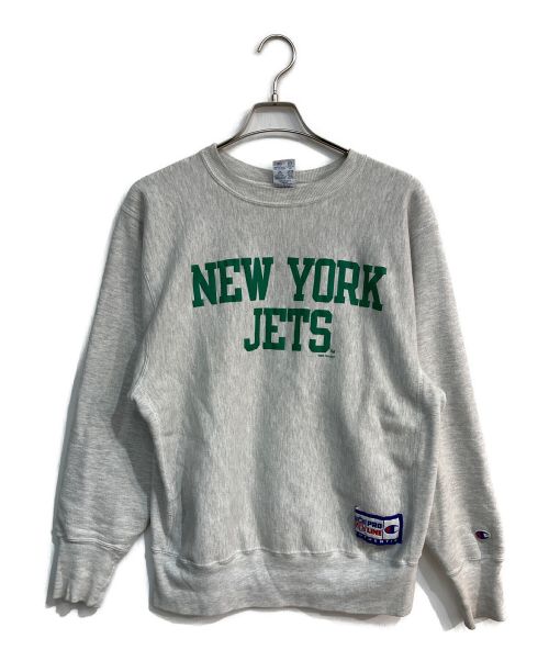 Champion（チャンピオン）Champion (チャンピオン) NFL (エヌエフエル) リバースウィーブスウェット　90s　刺繍タグ　NEW YORK JETS グレー サイズ:Lの古着・服飾アイテム