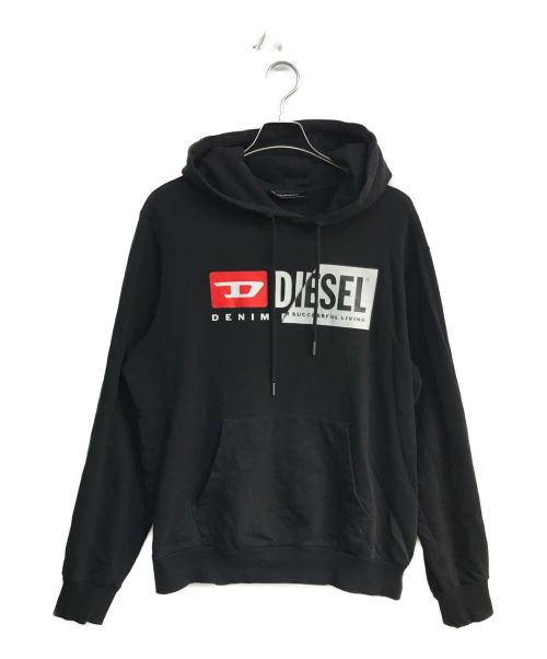 DIESEL（ディーゼル）DIESEL (ディーゼル) パーカー　ロゴプリント ブラック サイズ:Lの古着・服飾アイテム