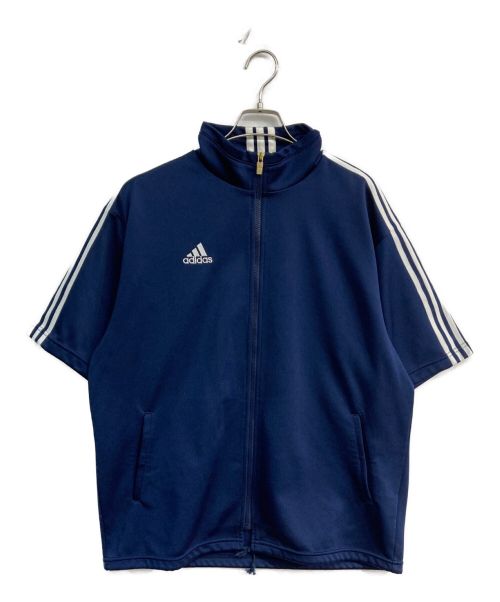 adidas（アディダス）adidas (アディダス) ハーフスリーブ トラックジャケット　00’S　デサント製 ネイビー サイズ:M-Lの古着・服飾アイテム