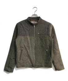 Harris Tweed（ハリスツイード）の古着「ツイードスタンドカラージャケット」｜ベージュ