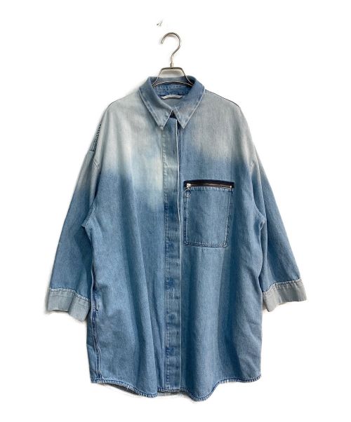 MM6 Maison Margiela（エムエムシックス メゾンマルジェラ）MM6 Maison Margiela (エムエムシックス メゾンマルジェラ) ユーズド加工オーバーサイズデニムシャツ　S52AA0024 S30460 インディゴ サイズ:38の古着・服飾アイテム