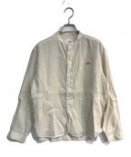 DANTONダントン）の古着「LINEN CLOTH BAND COLLAR SHIRTS」｜ベージュ