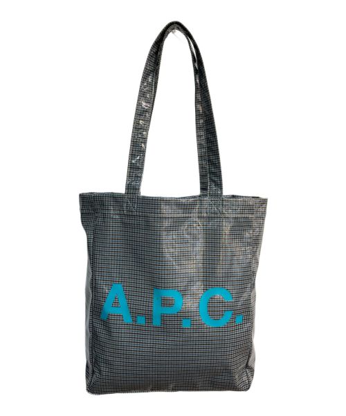 A.P.C.（アーペーセー）A.P.C. (アーペーセー) TOTE LOW 22A　ロゴトートバッグ　チェック グレー サイズ:-の古着・服飾アイテム