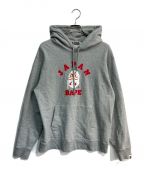 A BATHING APEアベイシングエイプ）の古着「JAPAN COLLEGE KABUKI PULLOVER HOODIE　001PPJ721004F」｜グレー