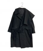 yohji yamamoto+noirヨウジヤマモトプリュスノアール）の古着「アシンメトリーウールコート 19AW　NC-C01-102」｜ブラック