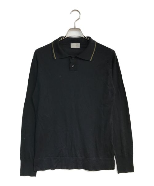 JOHN SMEDLEY（ジョンスメドレー）JOHN SMEDLEY (ジョンスメドレー) MARGARET HOWELL (マーガレットハウエル) ニットポロシャツ　579-8260001 ブラック サイズ:Lの古着・服飾アイテム