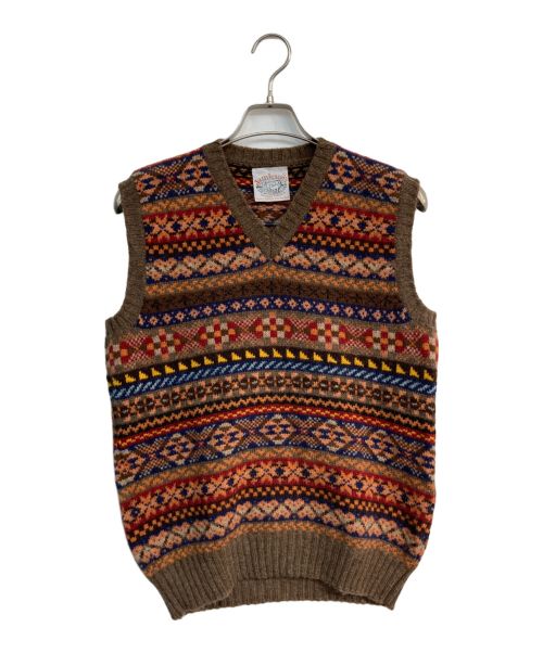 Jamieson’s Knitwear（ジャミーソンズニットウェア）Jamieson’s Knitwear (ジャミーソンズニットウェア) ニットベスト ブラウン サイズ:Lの古着・服飾アイテム