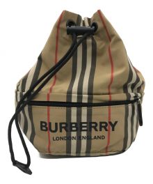 BURBERRY（バーバリー）の古着「ノバチェック ハンドポーチ　8026737　巾着」｜ベージュ×ブラック