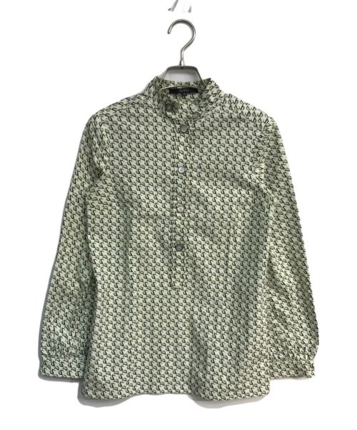 GUCCI（グッチ）GUCCI (グッチ) 総柄プルオーバーシャツ　179663 ZQ504 ホワイト×グリーン サイズ:38の古着・服飾アイテム