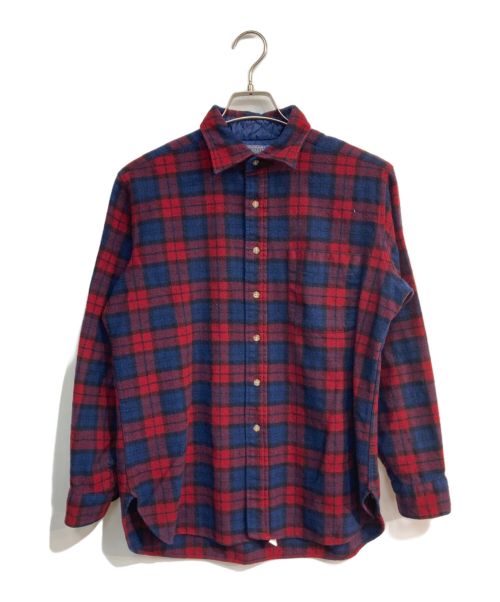 PENDLETON（ペンドルトン）PENDLETON (ペンドルトン) ウールシャツ　	70s レッド×ネイビー サイズ:-の古着・服飾アイテム