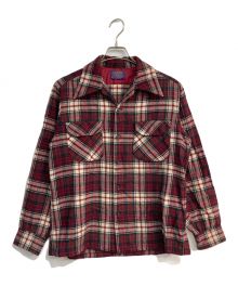 PENDLETON（ペンドルトン）の古着「オープンカラーシャツ　	70s」｜レッド