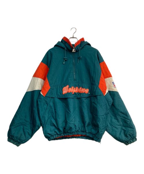 STARTER（スターター）STARTER (スターター) NFL (エヌエフエル) 中綿アノラックパーカー　	Dolphins グリーン サイズ:XLの古着・服飾アイテム