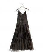 HER LIP TOハーリップトゥ）の古着「Lace-Trimmed Satin Cami Dress　HLT2009084」｜ブラウン