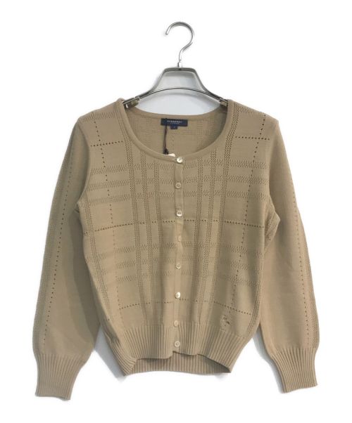 BURBERRY LONDON（バーバリーロンドン）BURBERRY LONDON (バーバリー ロンドン) クルーネックカーディガン ベージュ サイズ:1 未使用品の古着・服飾アイテム