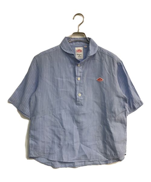 DANTON（ダントン）DANTON (ダントン) プルオーバー ストライプ リネンシャツ ブルー サイズ:36の古着・服飾アイテム