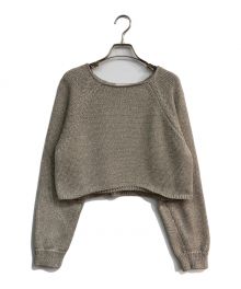 MIESROHE（ミースロエ）の古着「SLIT SLEEVE SHINY KNIT 24SS　MWNT241085」｜ベージュ