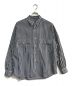 Porter Classic（ポータークラシック）の古着「ROLL UP GINGHAM CHECK SHIRT」｜ネイビー×ホワイト