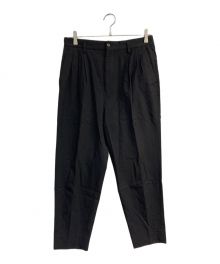 H BEAUTY&YOUTH（エイチ ビューティー&ユース）の古着「TRIPLE TUCK TAPERED PANTS　1214-177-7432」｜ブラック