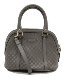 GUCCI（グッチ）の古着「GGレザー2WAYバッグ　449654」｜グレー